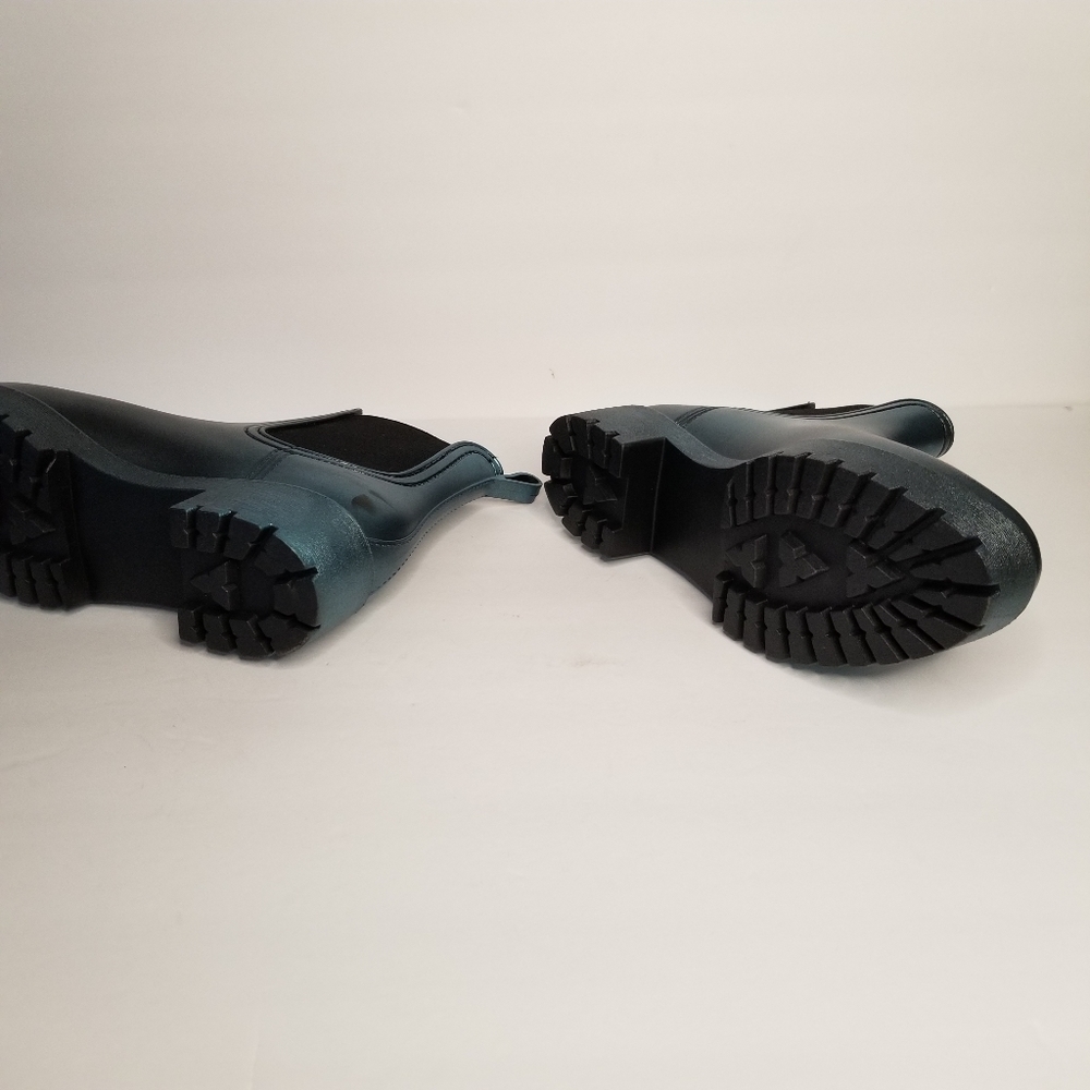 JEFFREY CAMPBELL BLUE  METALLIC RAIN BOOTS - Picture 7 of 7
